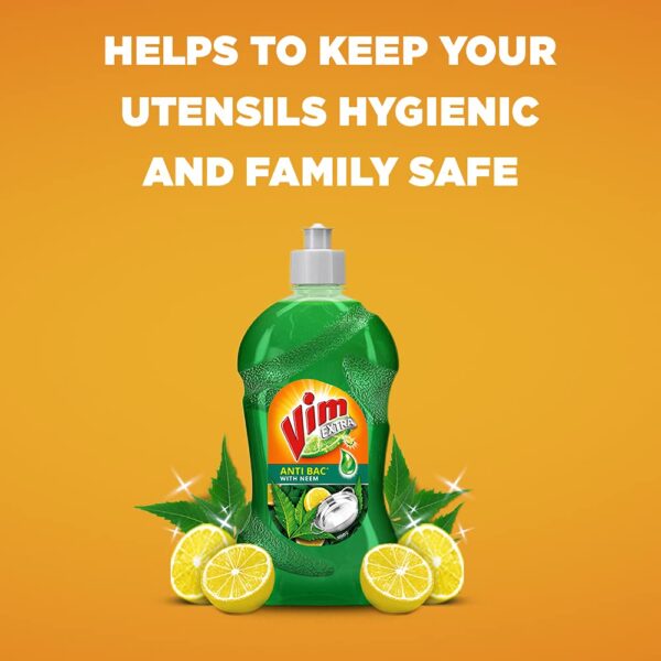 Vim Dishwash Anti Bac Liquid, Neem, 750 ml - Image 2