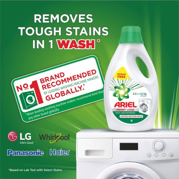 Ariel Matic Liquid Detergent Front Load 2 Ltr + 500ml Free - Image 2