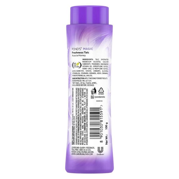 POND'S Magic Freshness Talcum Powder, Acacia Honey, 100 g - Image 2