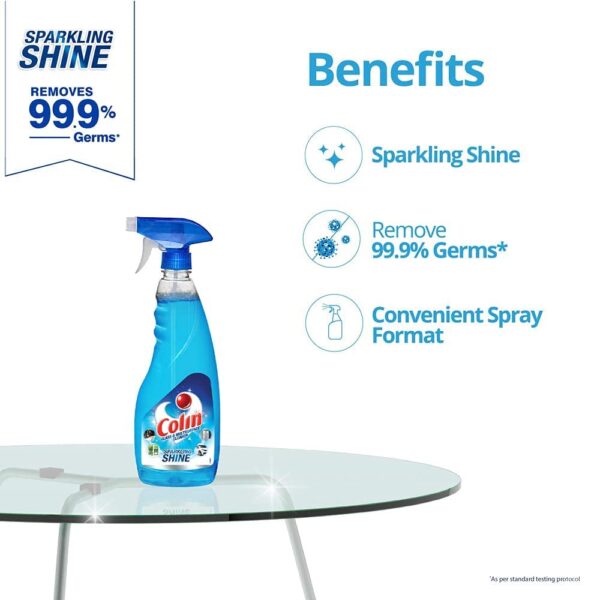 Colin Glass and Surface Cleaner Liquid Spray, Regular - 500 ml | India's # 1 Glass Cleaner - Image 4