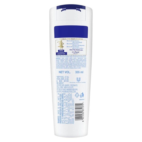 Clinic Plus Strong & Long Shampoo 355 ml, With Milk Proteins & Multivitamins for Healthy and Long Hair - Strengthening Shampoo for Hair Growth - Image 2