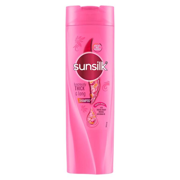 Sunsilk Lusciously Thick & Long Shampoo With Keratin, Yoghurt Protein & Macadamia Oil For 2X thicker & Fuller Hair, 360 ml
