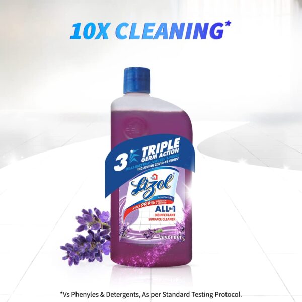 Lizol Disinfectant Surface Cleaner Liquid, Lavender - 975 ml - Image 4