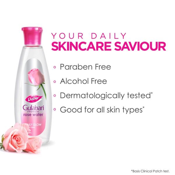 Dabur Gulabari Premium Rose Water – Natural, 250 ml - Image 2
