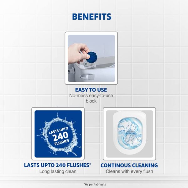 Harpic Flushmatic In-Cistern Toilet Cleaner Blocks, Marine - 50 g (Pack of 3) | Lasts Upto 240 Flushes - Image 4