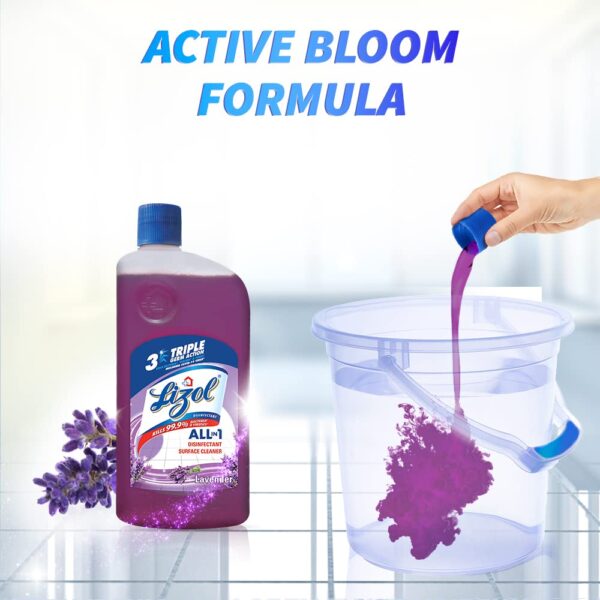 Lizol Disinfectant Surface Cleaner Liquid, Lavender - 975 ml - Image 3