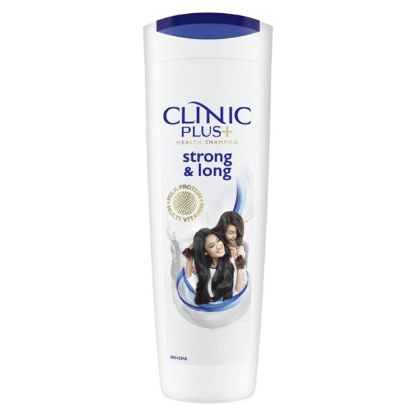 Clinic Plus Strong & Long Shampoo 355 ml, With Milk Proteins & Multivitamins for Healthy and Long Hair - Strengthening Shampoo for Hair Growth