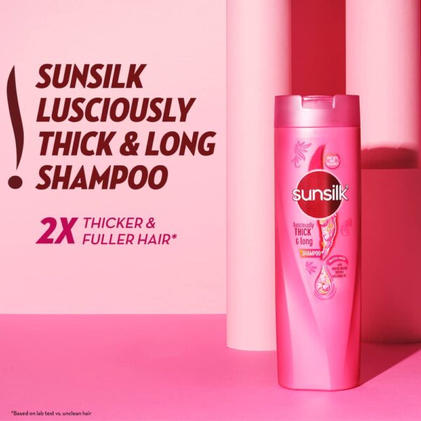 Sunsilk Lusciously Thick & Long Shampoo With Keratin, Yoghurt Protein & Macadamia Oil For 2X thicker & Fuller Hair, 360 ml - Image 4