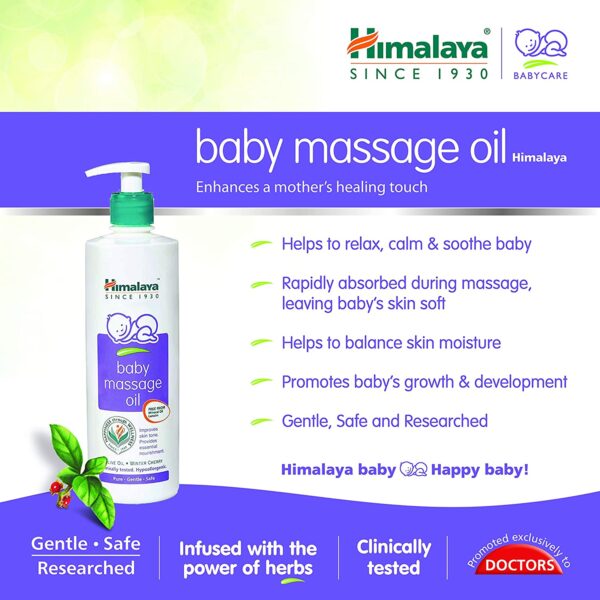 Himalaya Face Body Oil Baby Massage Oil For All Skin Types (500 ML) - Image 3