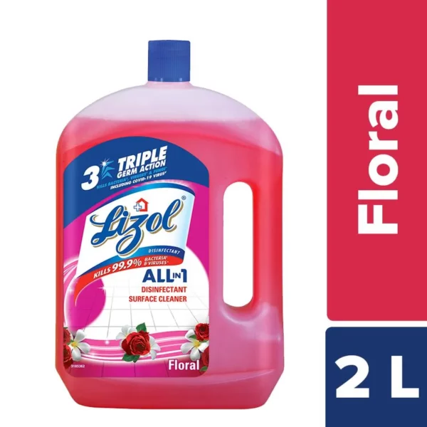 Lizol Disinfectant Surface & Floor Cleaner Liquid, Floral, 2 L