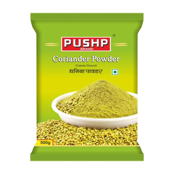 Pushp Brand Natural Coriander Powder Pouch (500g pack) (Pack of 1)